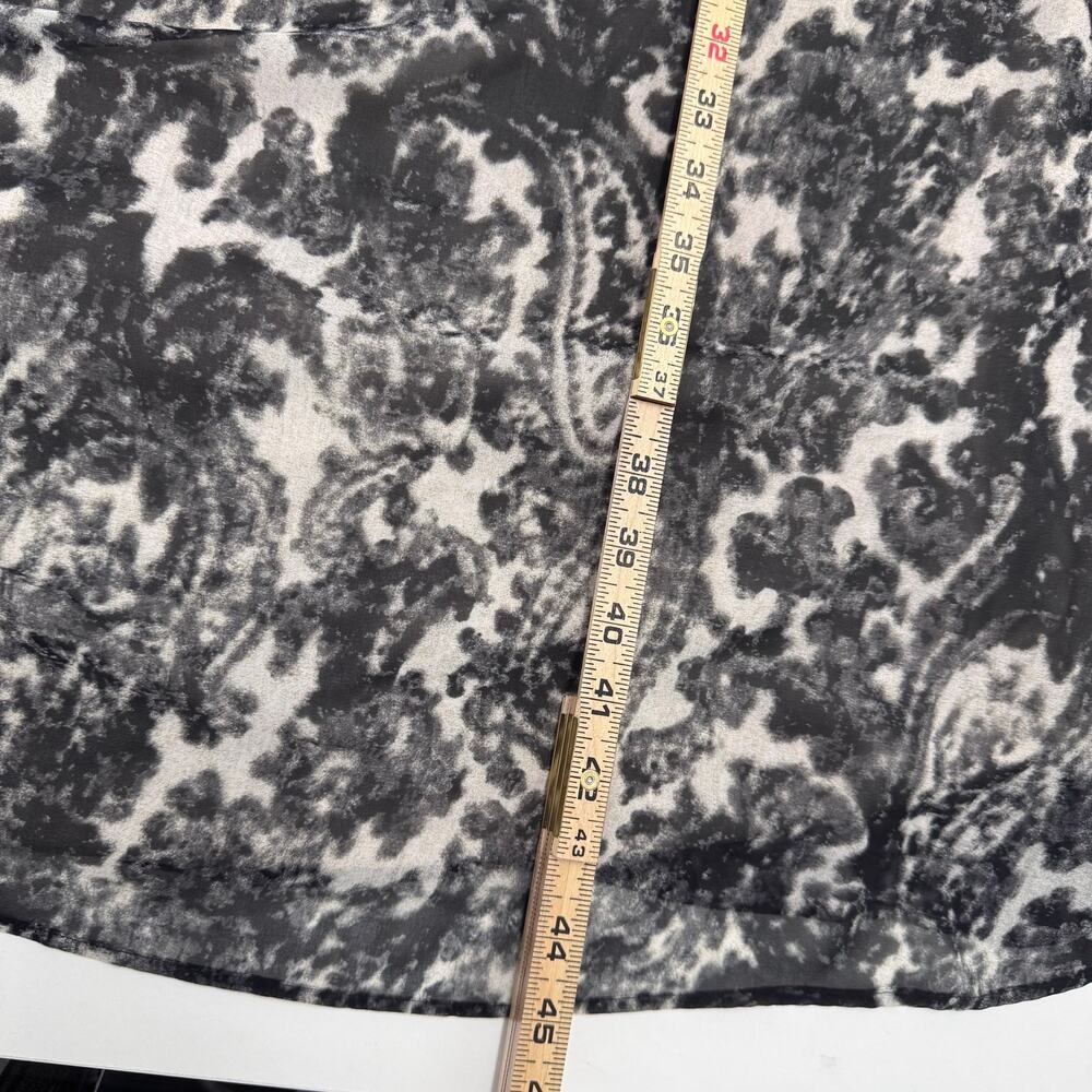 NWT Marina Rinaldi Grey Chiffon Button Down Printed Dress sz 14 Travel Old Money - Picture 7 of 12